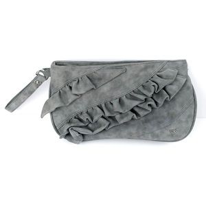 MAC & JAC Wristlet Elephant Grey Ruffles Purse